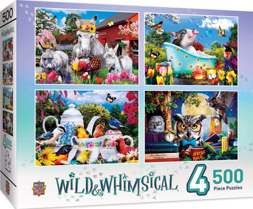 Masterpieces Wild & Whimsical - 4-Pack 500 Piece Puzzles 32171