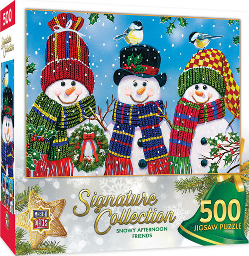 New Masterpieces Signature Collection Snowy Afternoon Friends - 500 Piece Jigsaw Puzzle 60794
