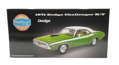 Acme Retro Hobby Exclusive 1:18 Scale 1971 Dodge Challenger R/T (Green) A1806020RH