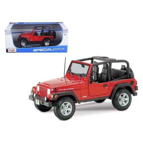 Maisto 1:18 Scale Special Edition Jeep Wrangler Rubicon, Red 31663