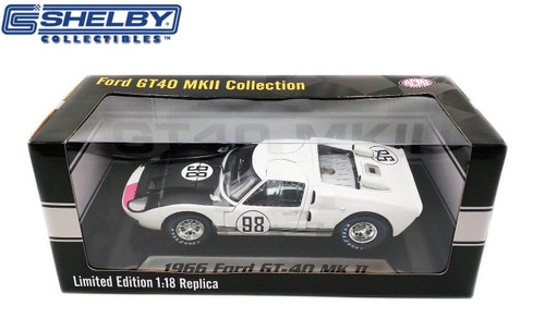 Acme 1:18 Scale #98 1966 Ford GT40 MKII - Daytona 24 Hours - 1st Place (White) SC-415