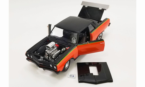 Acme 1:18 Drag Outlaws - 1965 Chevrolet Chevelle SS, Black/Orange A1805309