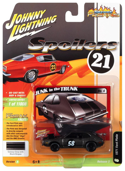 Johnny Lightning 1:64 Street Freaks 2021 Release 3 Set A - 1971 Ford Pinto (Gray/Black)