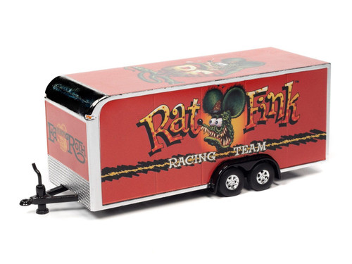 Auto World 1:64 Scale Enclosed Trailer - Rat Fink (Red) AWSP093