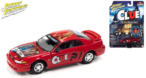 Johnny Lightning 1:64 Scale Pop Culture 2022 R1 - Clue Miss Scarlet 2000 Ford Mustang (Red)