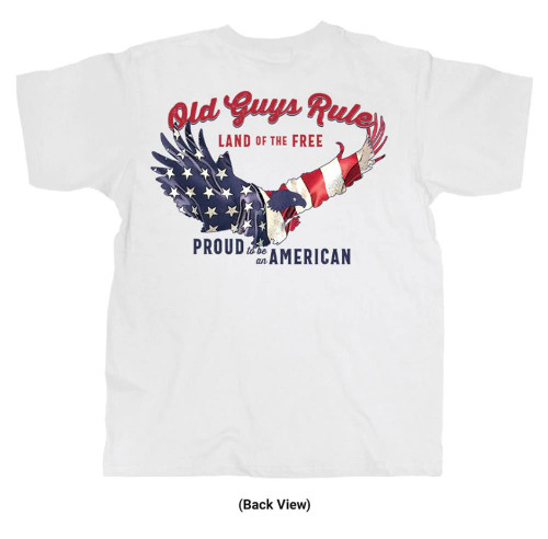 Old Guys Rule Land of the Free USA Patriotic Men's T-Shirt (Medium)