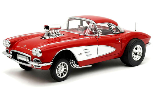 Acme 1:18 Scale 1961 Chevrolet Corvette Gasser (Red/White) A1800935