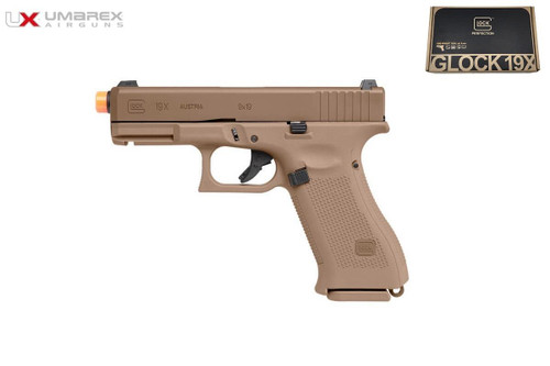 Umarex Glock G19X Gen 5 GBB 6mm Blowback Airsoft Pistol (Coyote Tan) 2276328