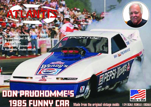 Atlantis 1:24 Scale Don Prudhomme 1985 Funny Car Model Kit M2711 Atlantis 1:24 Scale Don Prudhomme 1985 Funny Car Model Kit M2711
