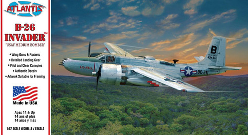 Atlantis B-26 Invader Medium Bomber USAF 1:67 Scale Model Kit M6818