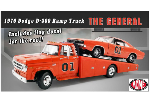 Acme 1:18 Scale 1970 Dodge D-300 Ramp Truck - The General A1801919