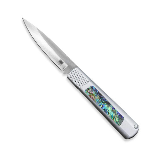 CobraTec Knives Gideon Hidden Release Abalone with Silver Bolster Pocket Knife