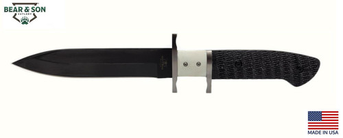 Bear & Son 11-1/4" Subhilt Fighter Drop Point Fixed Blade Knife 495DP