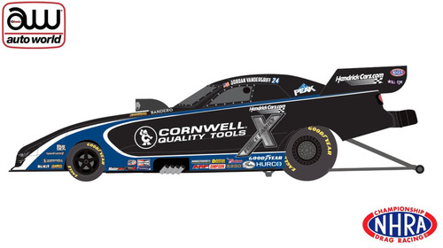 Auto World 1:24 NHRA 2026 Jordan Vandergriff Cornwell Tools Chevy Camaro FC AWN064