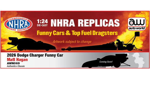 Auto World 1:24 NHRA 2026 Matt Hagan Dodge Charger Funny Car AWN069