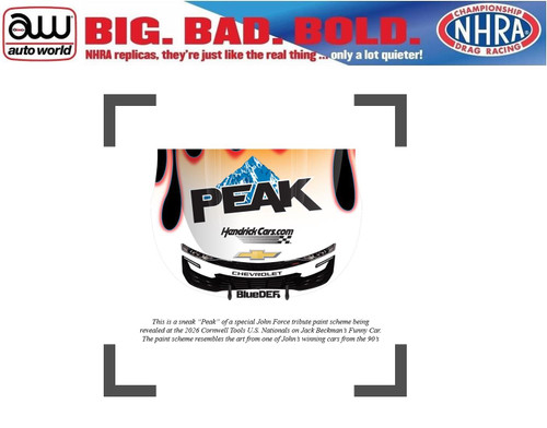 Auto World 1:24 NHRA 2026 Jack Beckman Peak Tribute to John Force Chevy Camaro Funny Car AWN072