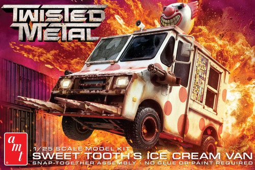 AMT 1:25 Scale Twisted Metal Sweet Tooth Ice Cream Van SNAP Model Kit AMT1567