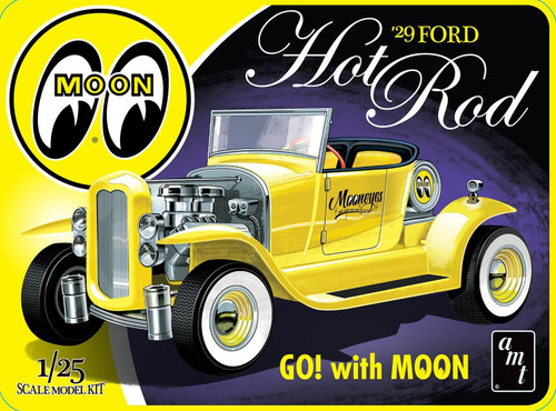 AMT 1:25 Scale 1929 Ford Model A Roadster Hot Rod Mooneyes Collector Tin Model Kit AMT1579