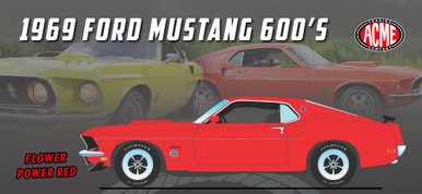 Acme 1:18 Scale 1969 Ford Mustang - Flower Power Red A1801890