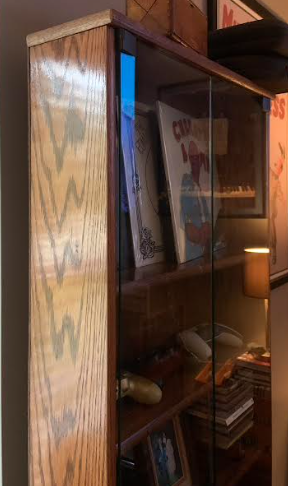 DVD storage cabinet w glass doors 48