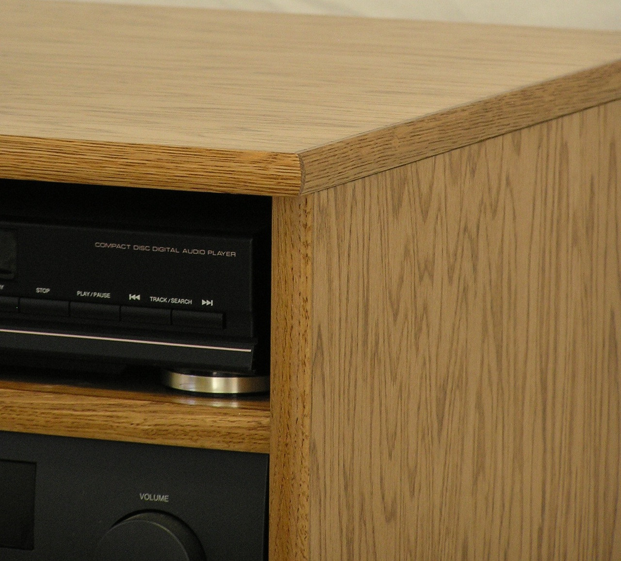 Narrow Stereo with Glass Doors 50" High Oak Maple