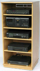 Stereo cabinet 50"H with 4 adjustable shelves.  https://www.decibeldesigns.com  telephone 808.331.8506