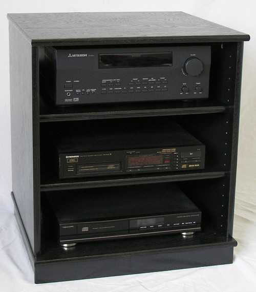 Small black oak entertainment center stereo cabinet 27 ...
