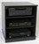 Front view of 27" Entertainment Center & Stereo Cabinet in Black Oak  (805) 331-8506 https://www.decibeldesigns.com