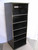 Black audio cabinet with glass doors 73 inches high. http://www.decibeldesigns.com 888.850.5589