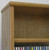 Top corner detail of DVD rack 72" high. All softly rounded edges. tel 805.331.8506 web site decibeldesigns.com