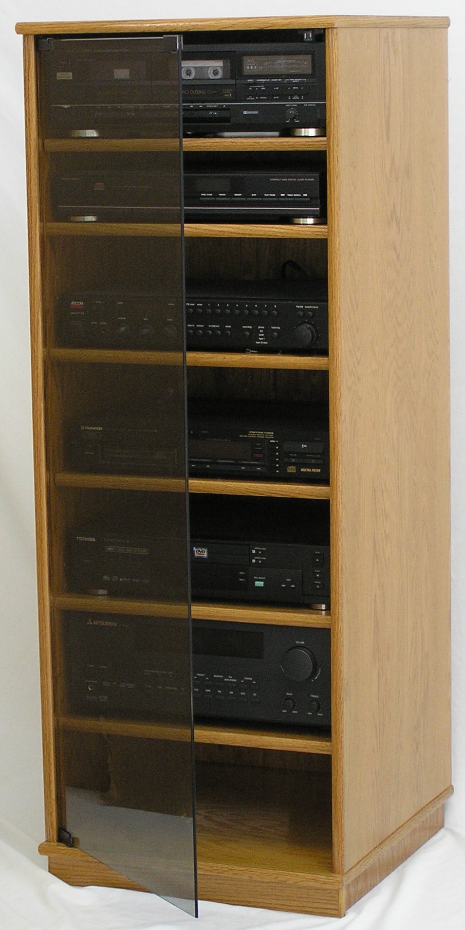 Custom wood stereo & DVD & CD cabinets & bookshelves photos