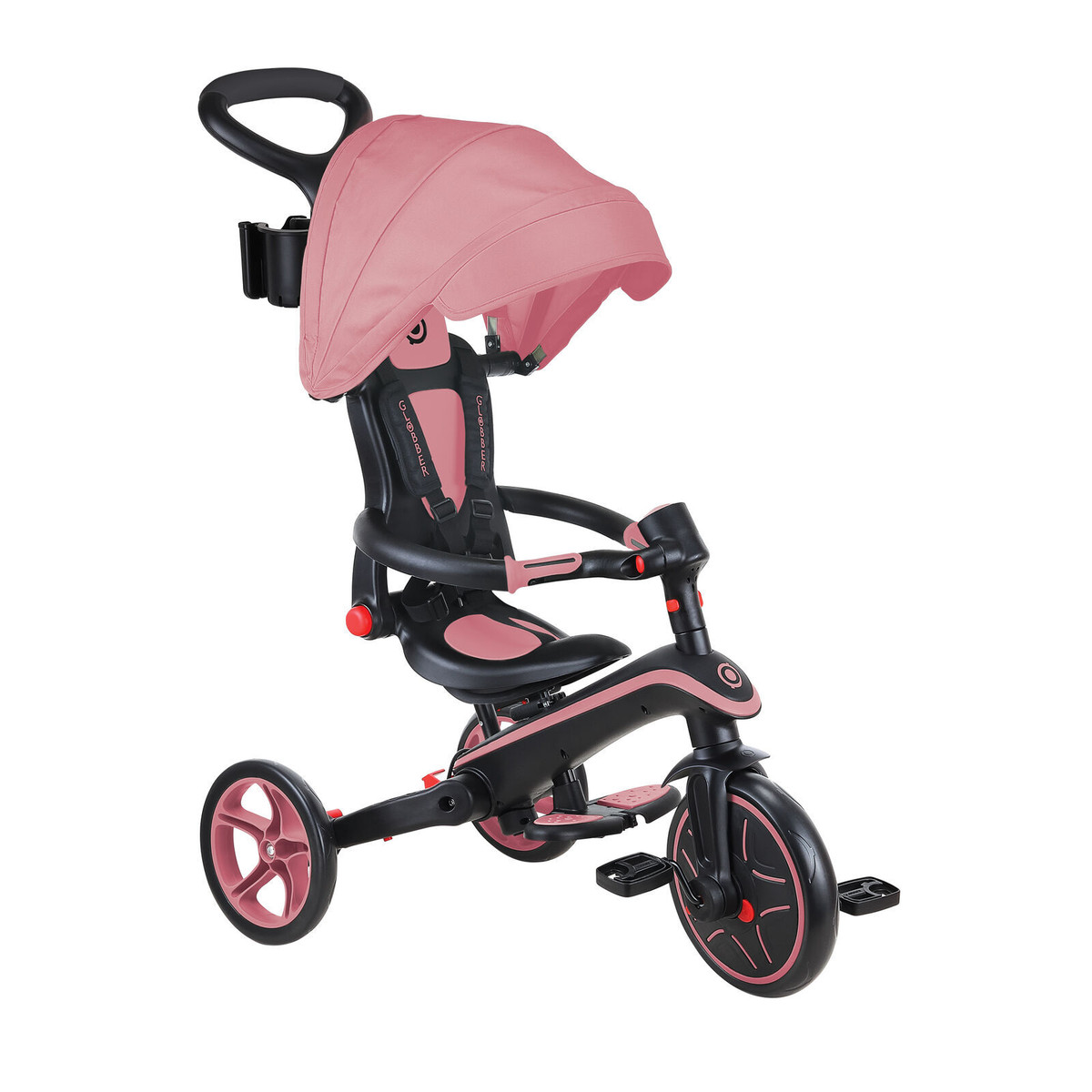 Globber Explorer Trike 4-in-1 Foldable Deep Pastel Pink | Toymate