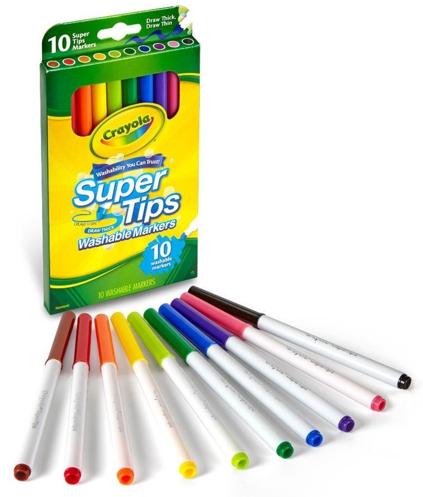 Crayola 10Pk Washable Super Tips Markers