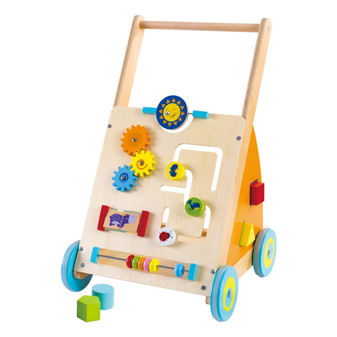 wooden baby walker