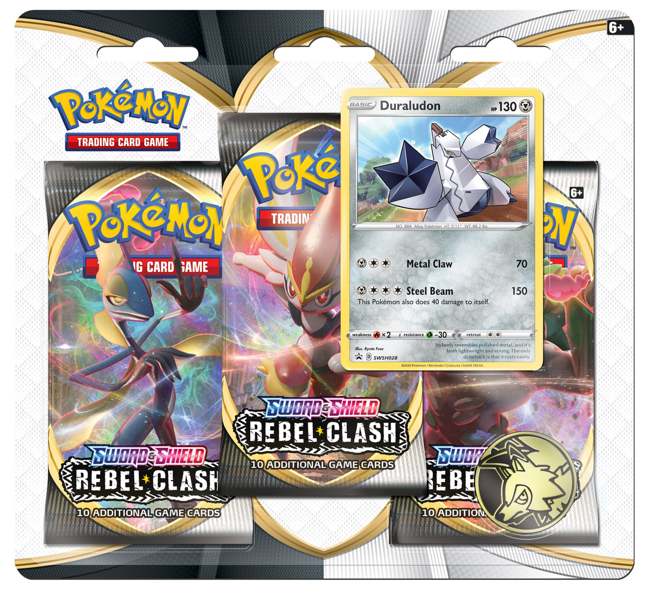 Pokemon TCG Sword And Shield- Rebel Clash Three Booster Blister Pokemon TCG Sword And Shield- Rebel Clash Three Booster Blister