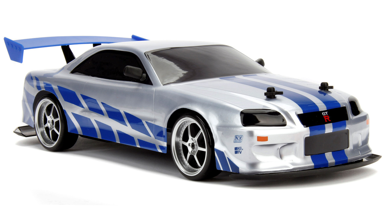 1:10 Fast & Furious Drift R/C 2002 Nissan Skyline GT-R (BNR34) Silver Window Box