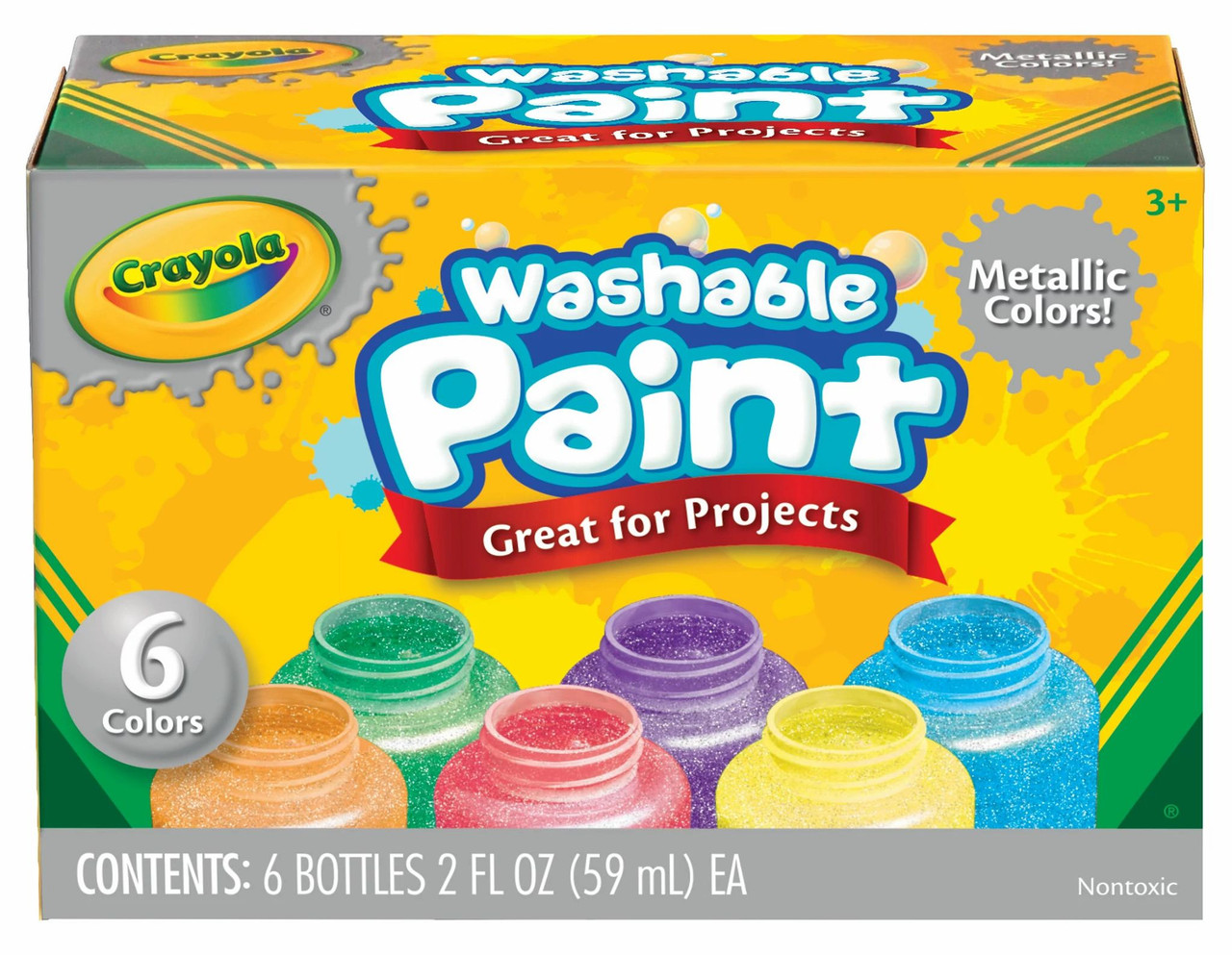 Crayola 6 Pack of Washable Metallic Paint