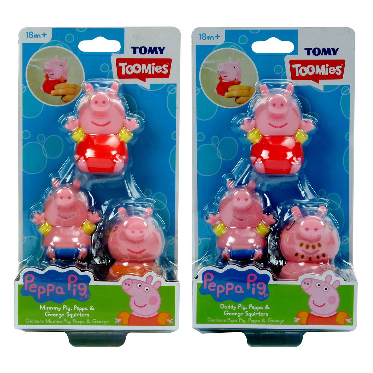 TOMY Peppa Pig Family Bath Squirters 3 Pack