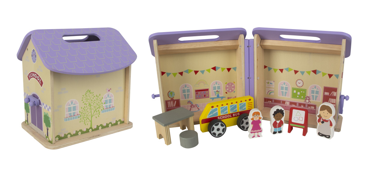 Wonder Co Wooden Carry Along School Wonder Co Wooden Carry Along School