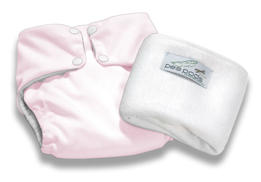 Pea Pods Reusable Nappy One Size - Pastel Pink