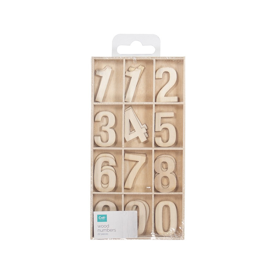Craftsmart Wood Numbers 22 Pieces