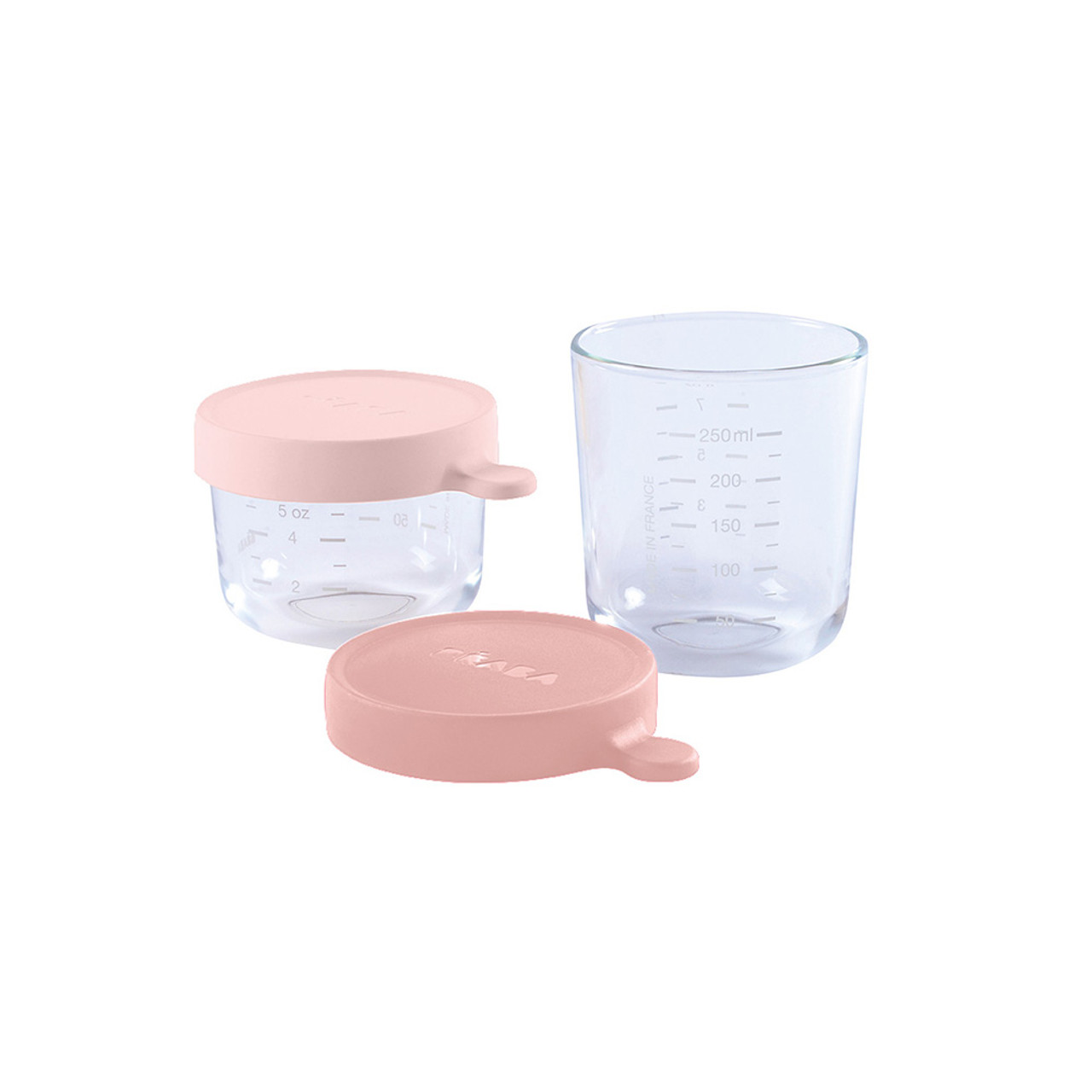 Beaba Superior Glass Jar 2 Pack 150ml/250ml Pink & Dark Pink Beaba Superior Glass Jar 2 Pack 150ml/250ml Pink & Dark Pink