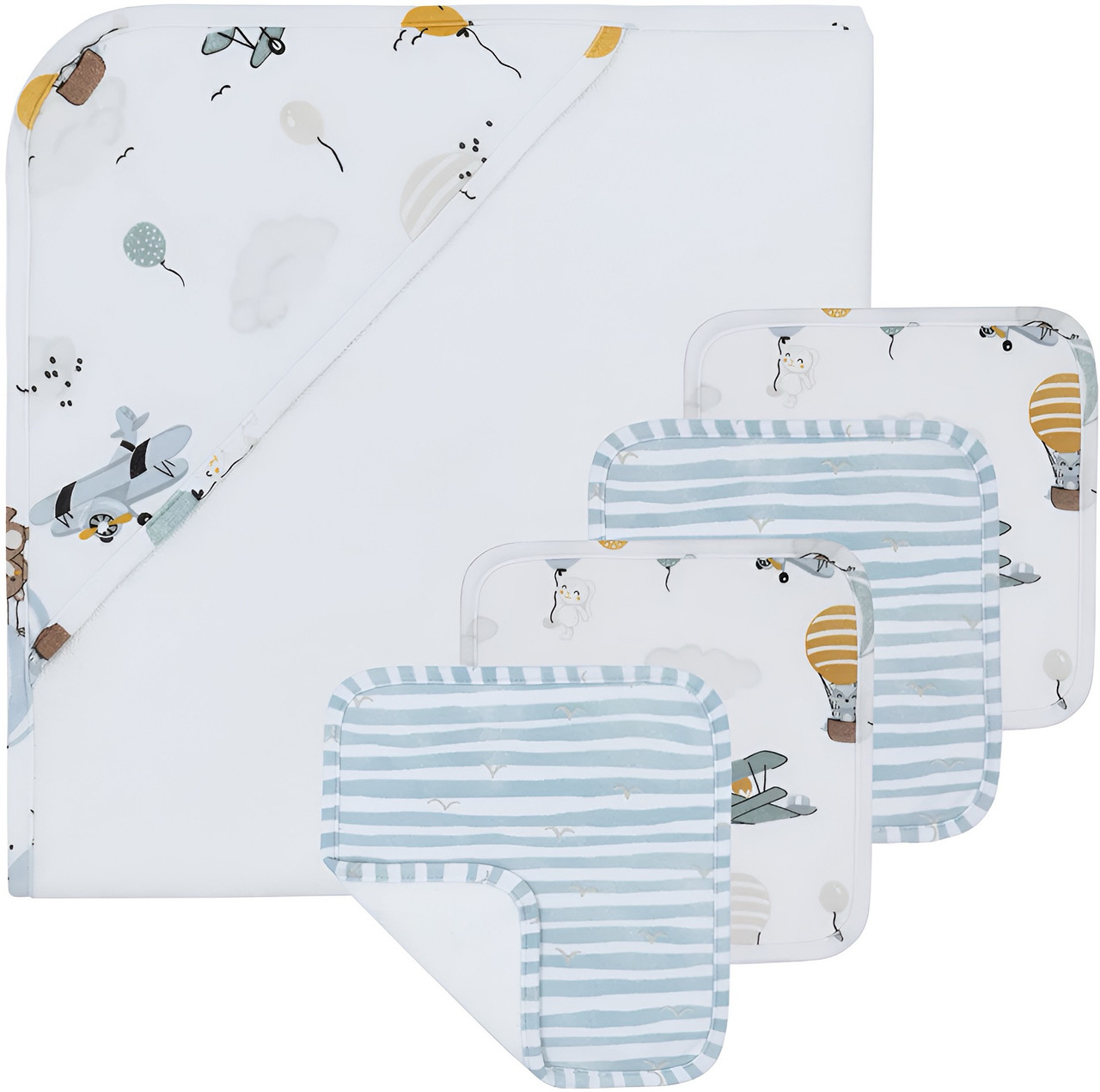5pc Baby Bath Gift Set - Up Up & Away 5pc Baby Bath Gift Set - Up Up & Away