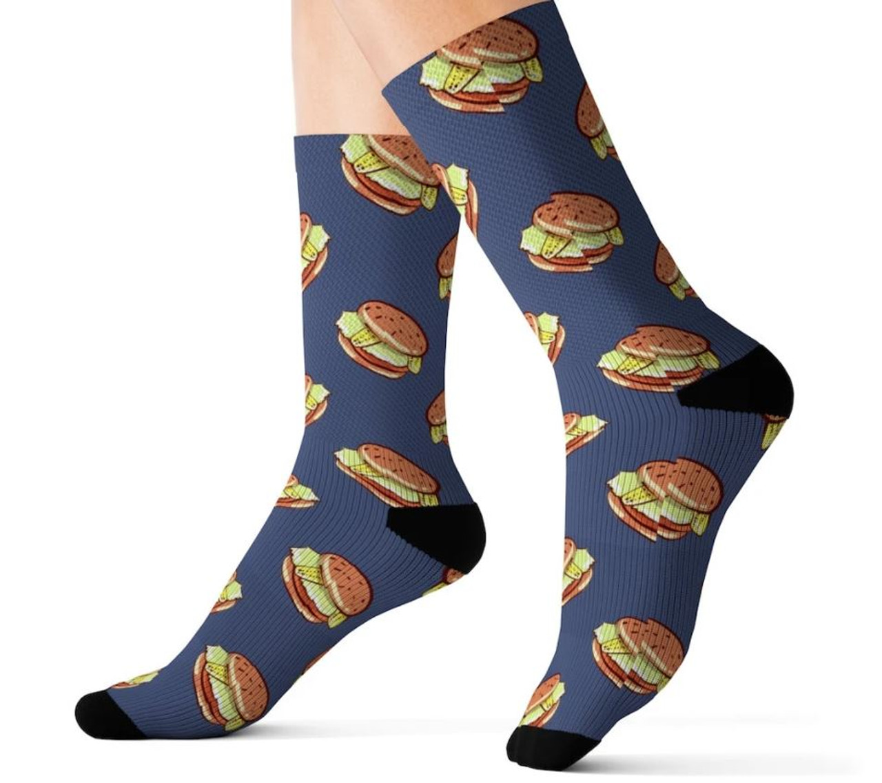 Hamburger Design Sublimation Socks