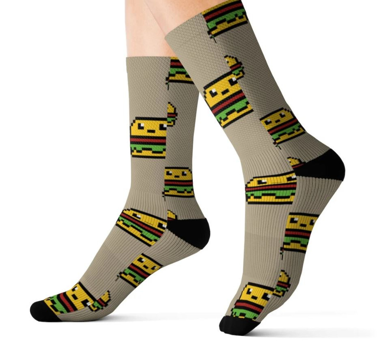 Hamburger Design Sublimation Socks