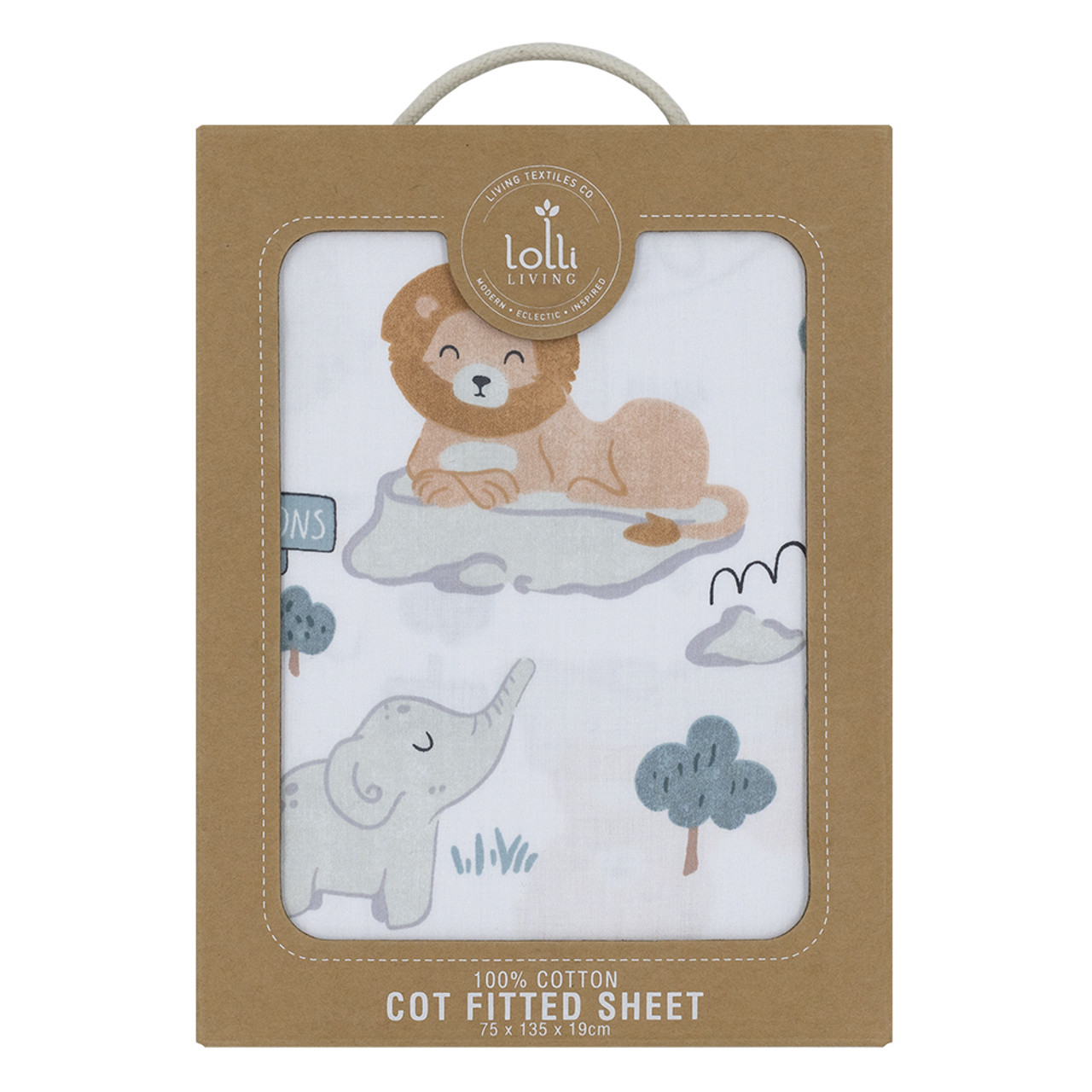 Lolli Living Day At The Zoo Cot Fitted Sheet
