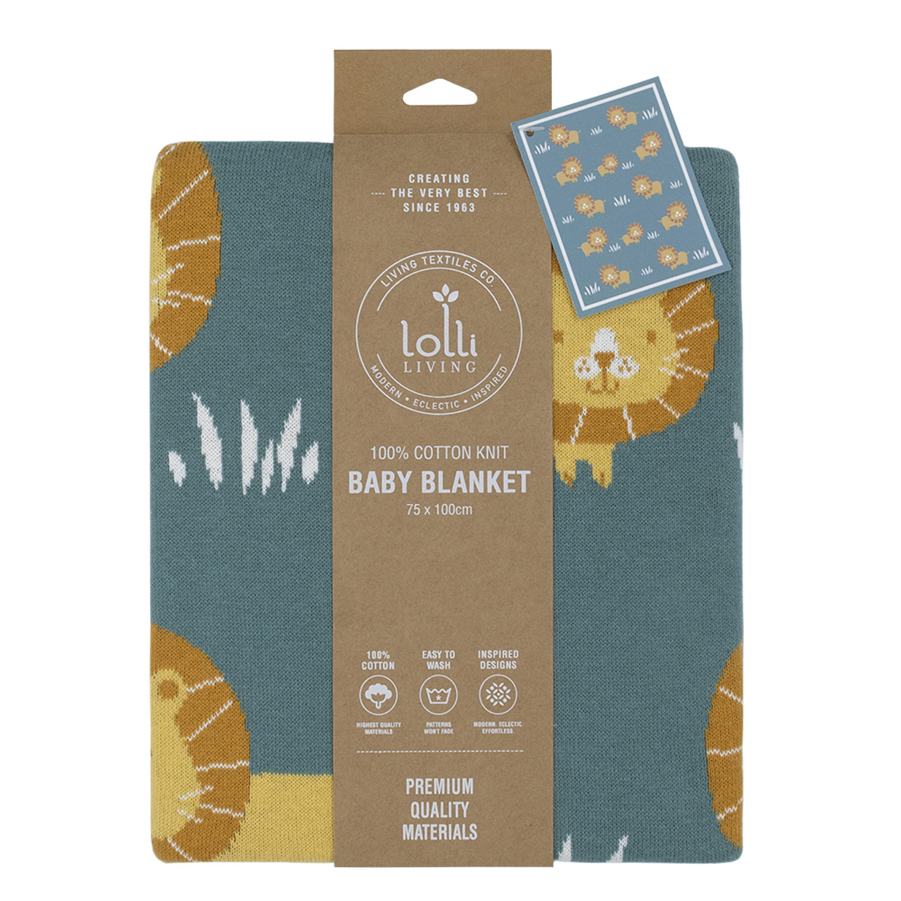 Lolli Living Day At The Zoo Pram Knitted Blanket