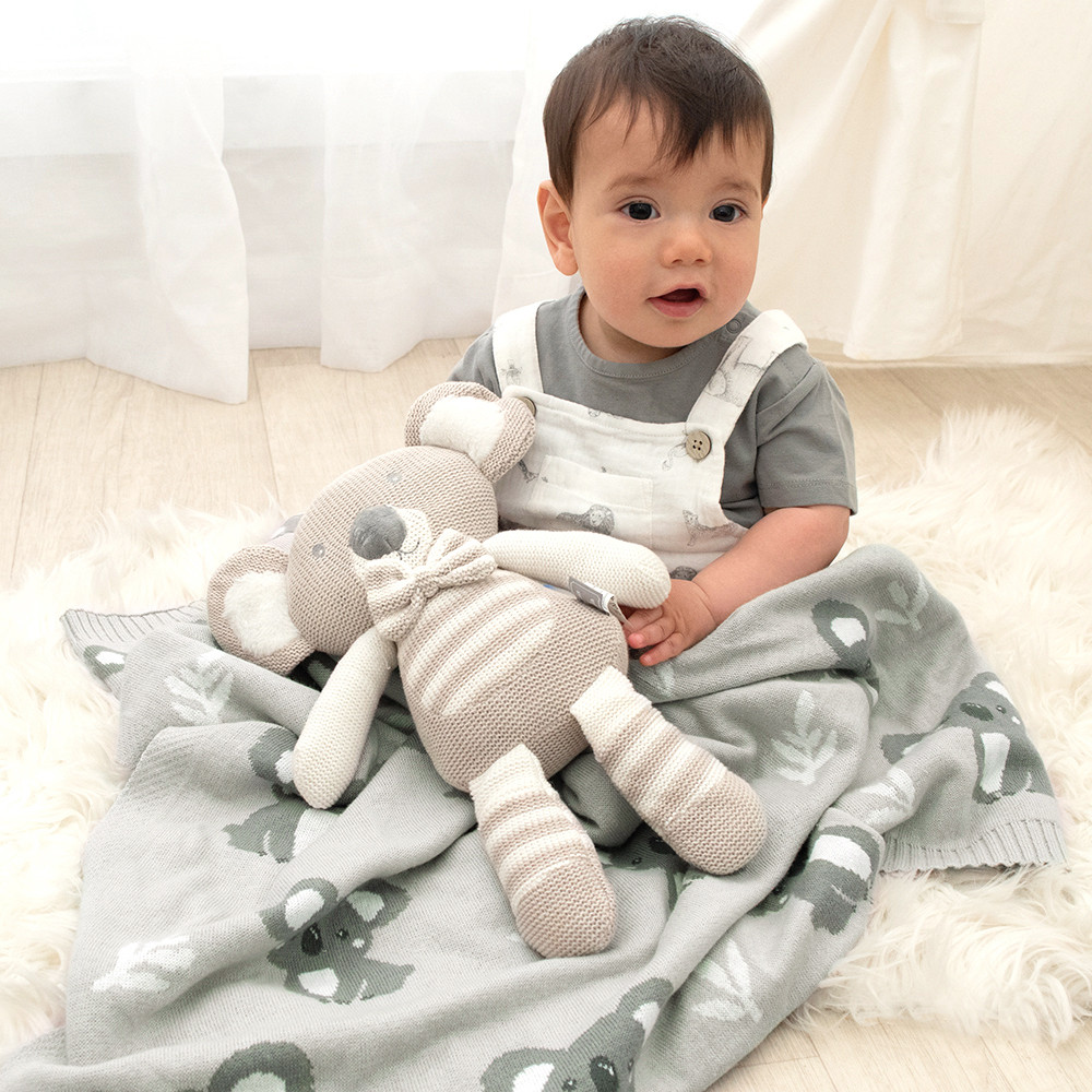 Living Textiles Baby Blanket Koala/Grey