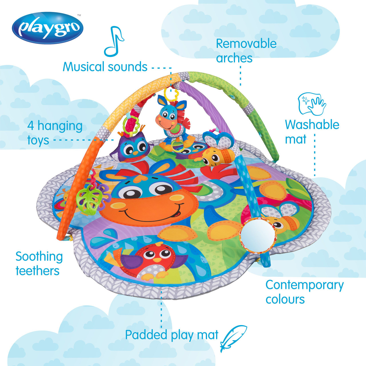 Playgro 3-in-1 Clip Clop Musical Activity Gym