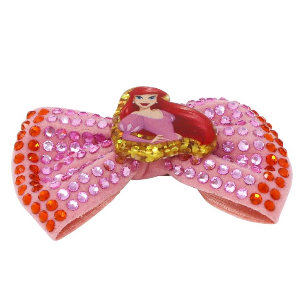 Disney Princess Ariel Pink Sparkling Rhinestone Hair Bow